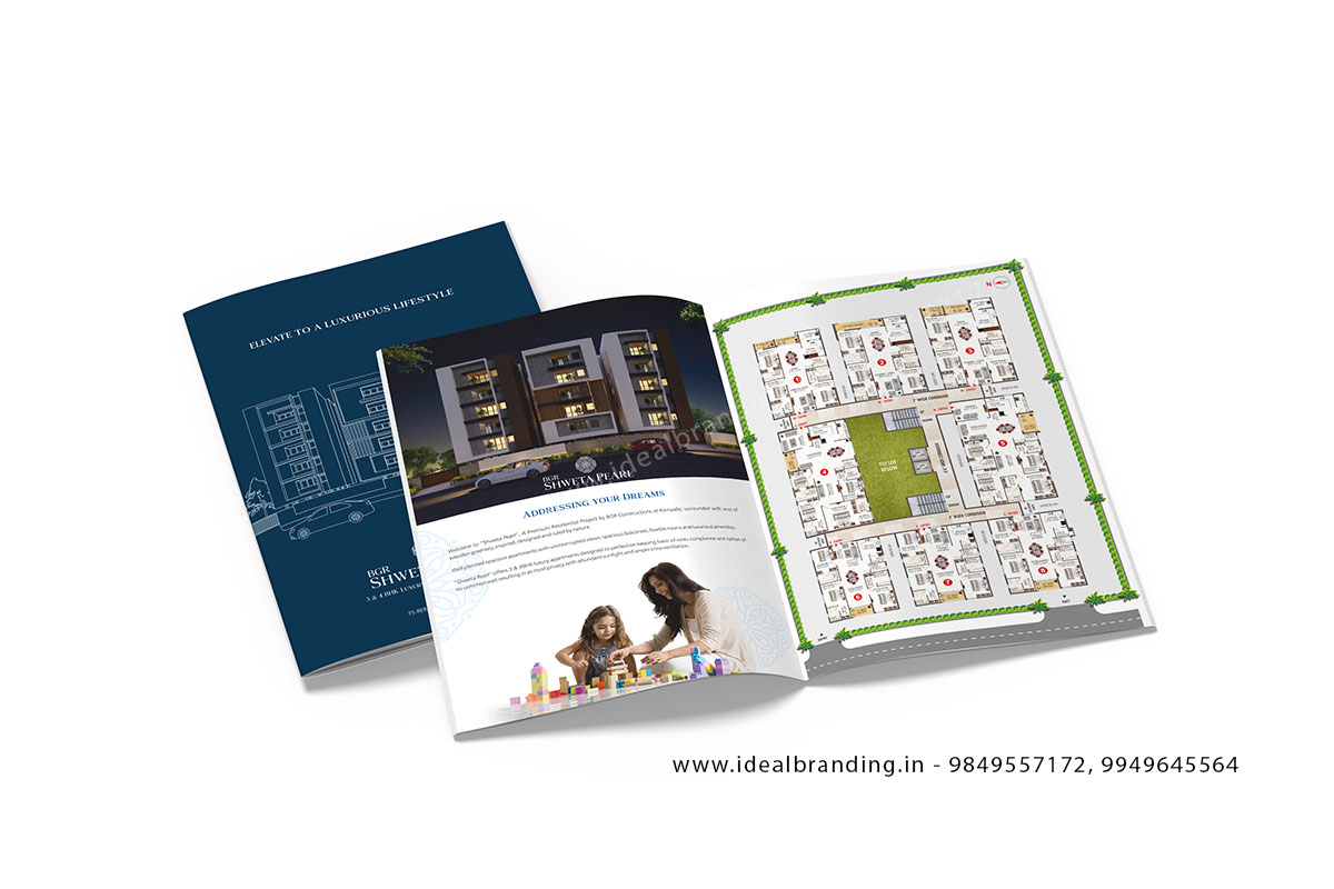 brochure design bangalore, infra brochure design, apartment leaflet printing hyderabad